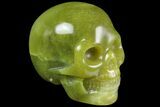 Realistic, Polished Jade (Nephrite) Skull #116435-1